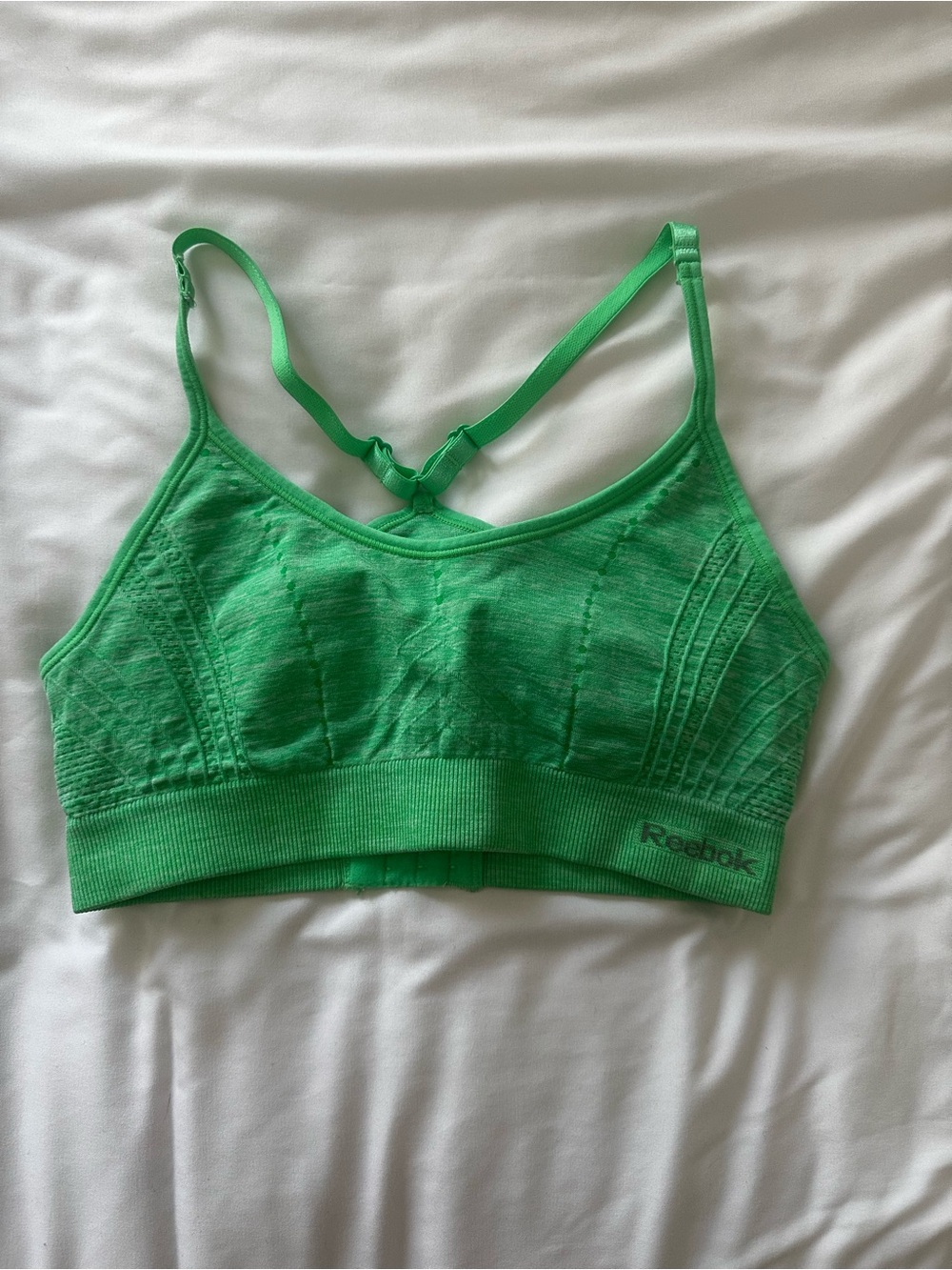 Reebok Women's Bright Green Seamless Sports Bra